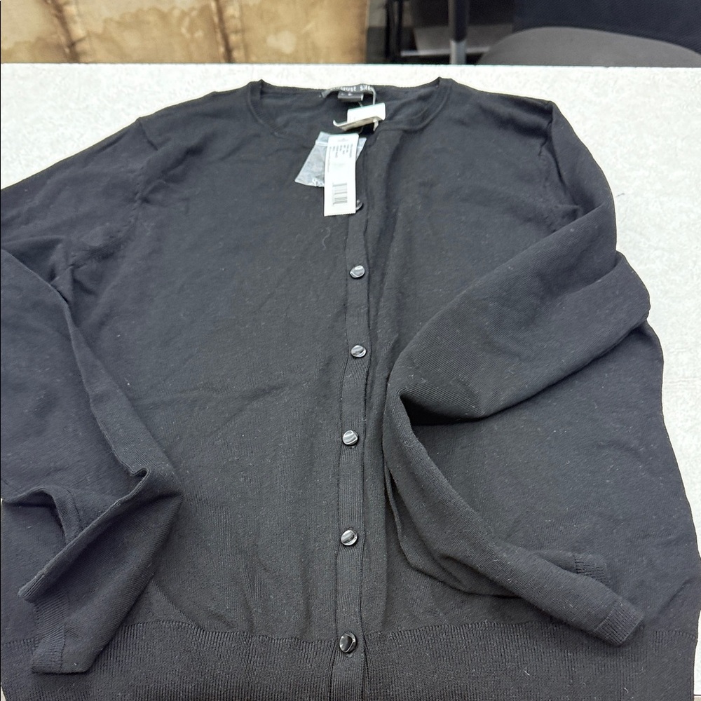 August Silk Charcoal Button-Up Cardigan